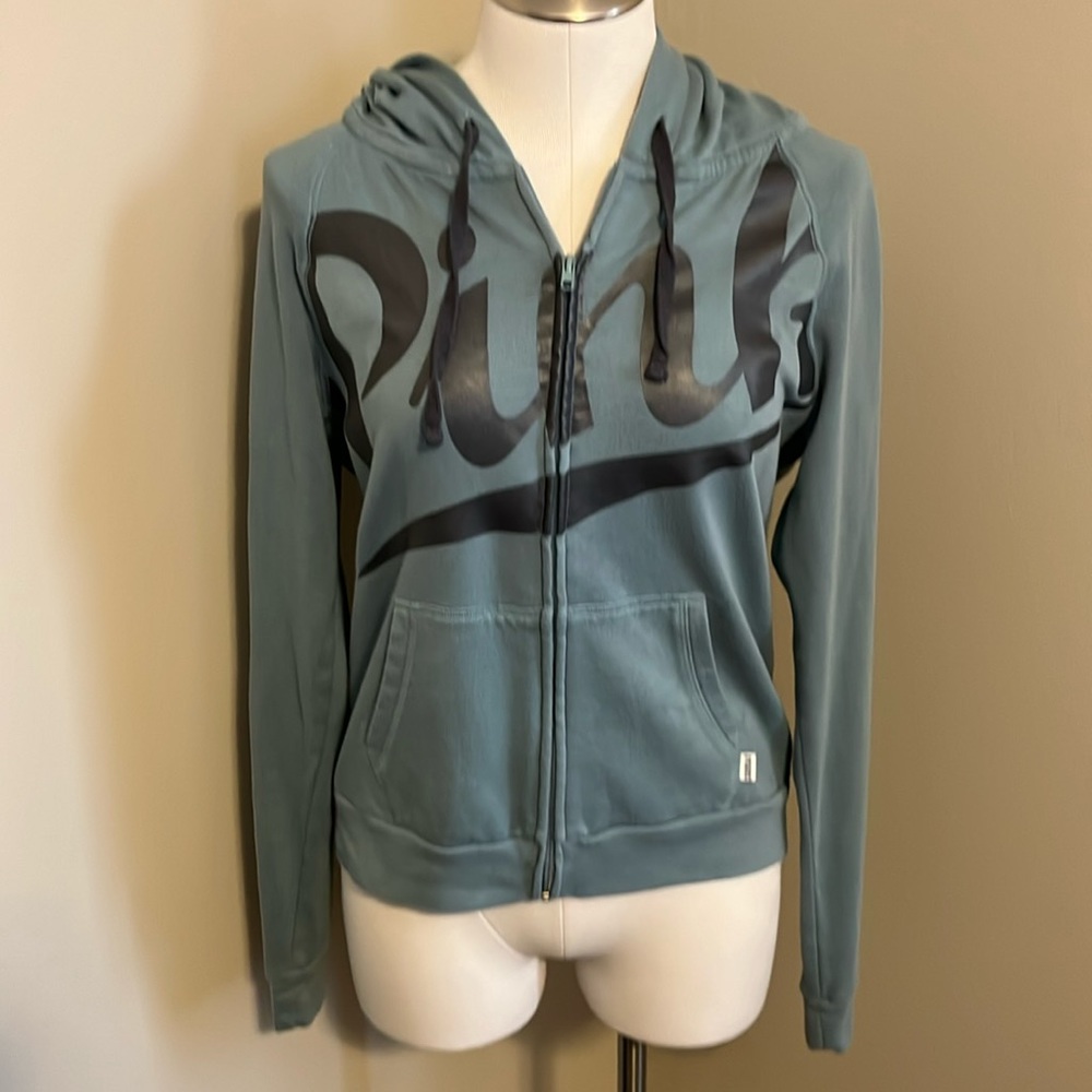‼️CLOSET CLOSING‼️ VS PINK Full-Zip Hooded Sweatshirt (Light teal, size medium)